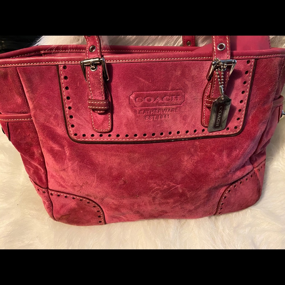 Coach pink leather handbag